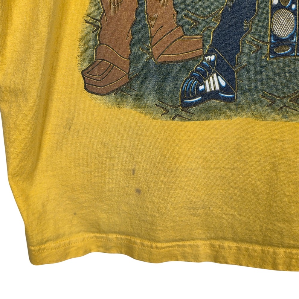 VTG TND Tornado Activewear Mens T Shirt XL Yellow Hip Hop Graphic 2000s Y2K Rare - Picture 11 of 16